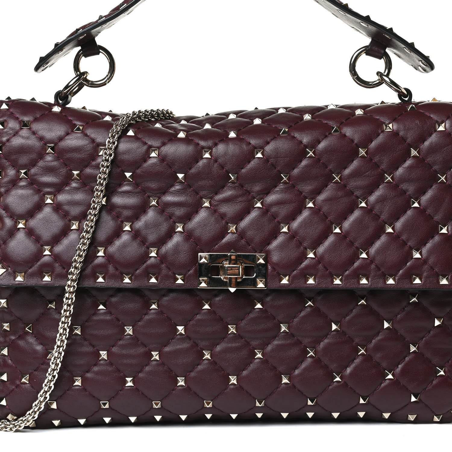 Valentino Garavani Nappa Large Rockstud Spike Shoulder Bag Rubin 14 of 14