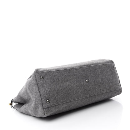 Fendi Flannel Large Peekaboo Iconic Satchel Grey 4 of 11