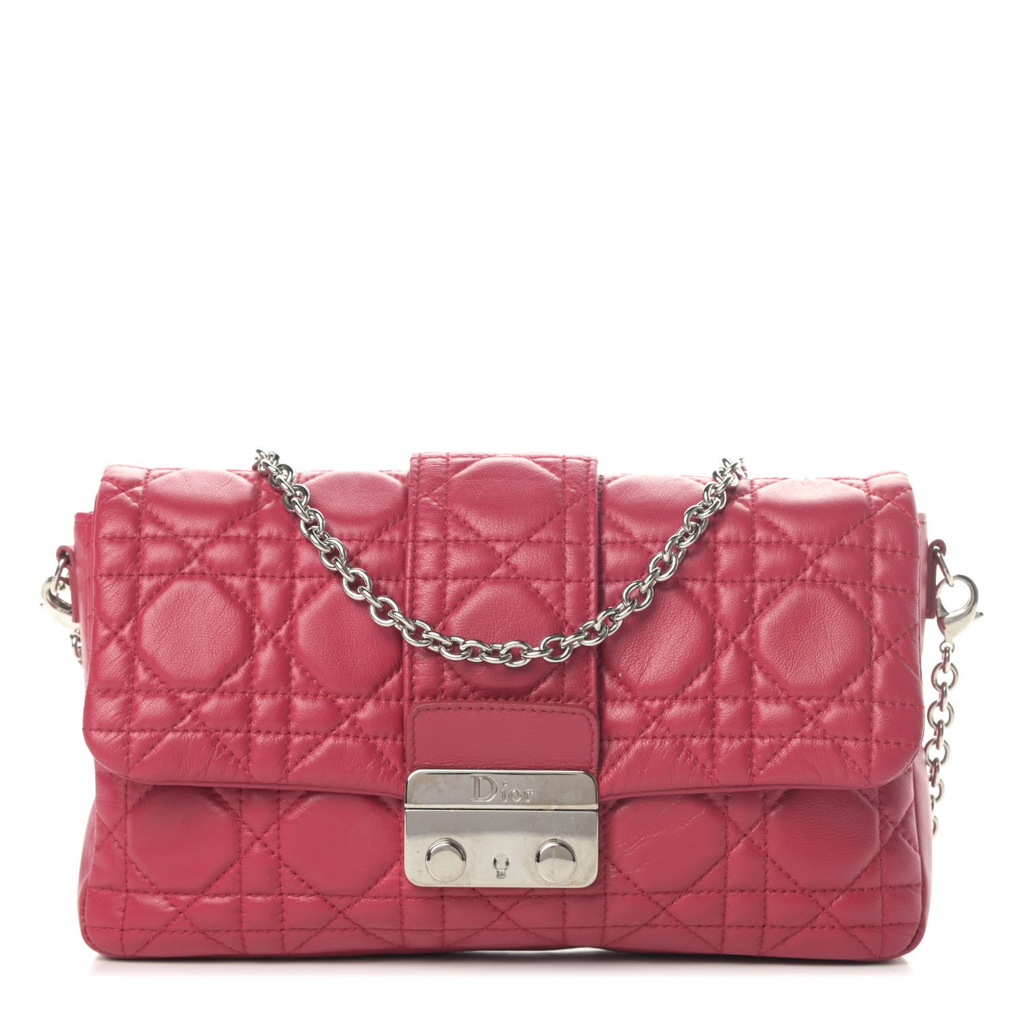 Lambskin Cannage Miss Dior Promenade Pouch Fuchsia
