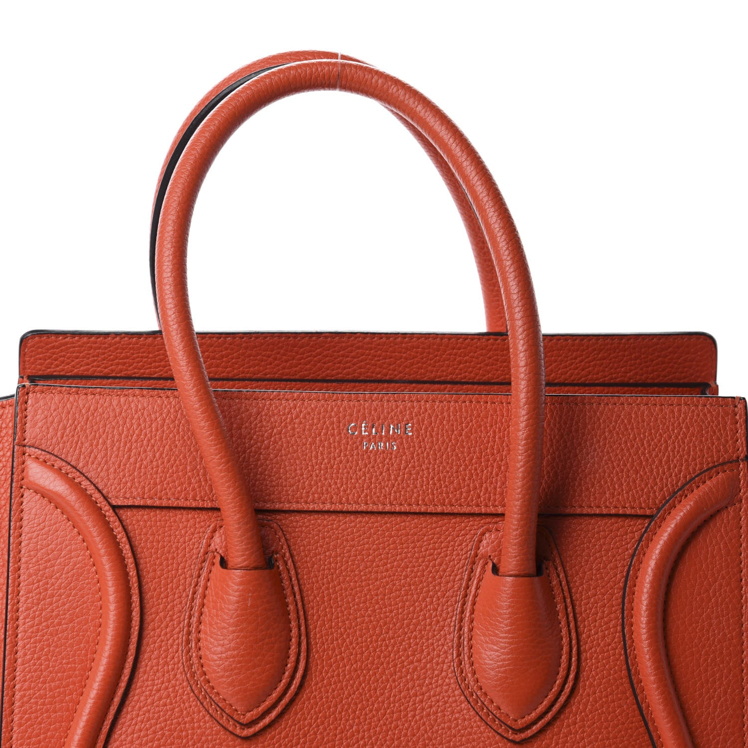 Celine Drummed Calfskin Micro Luggage Vermillion 12 of 12
