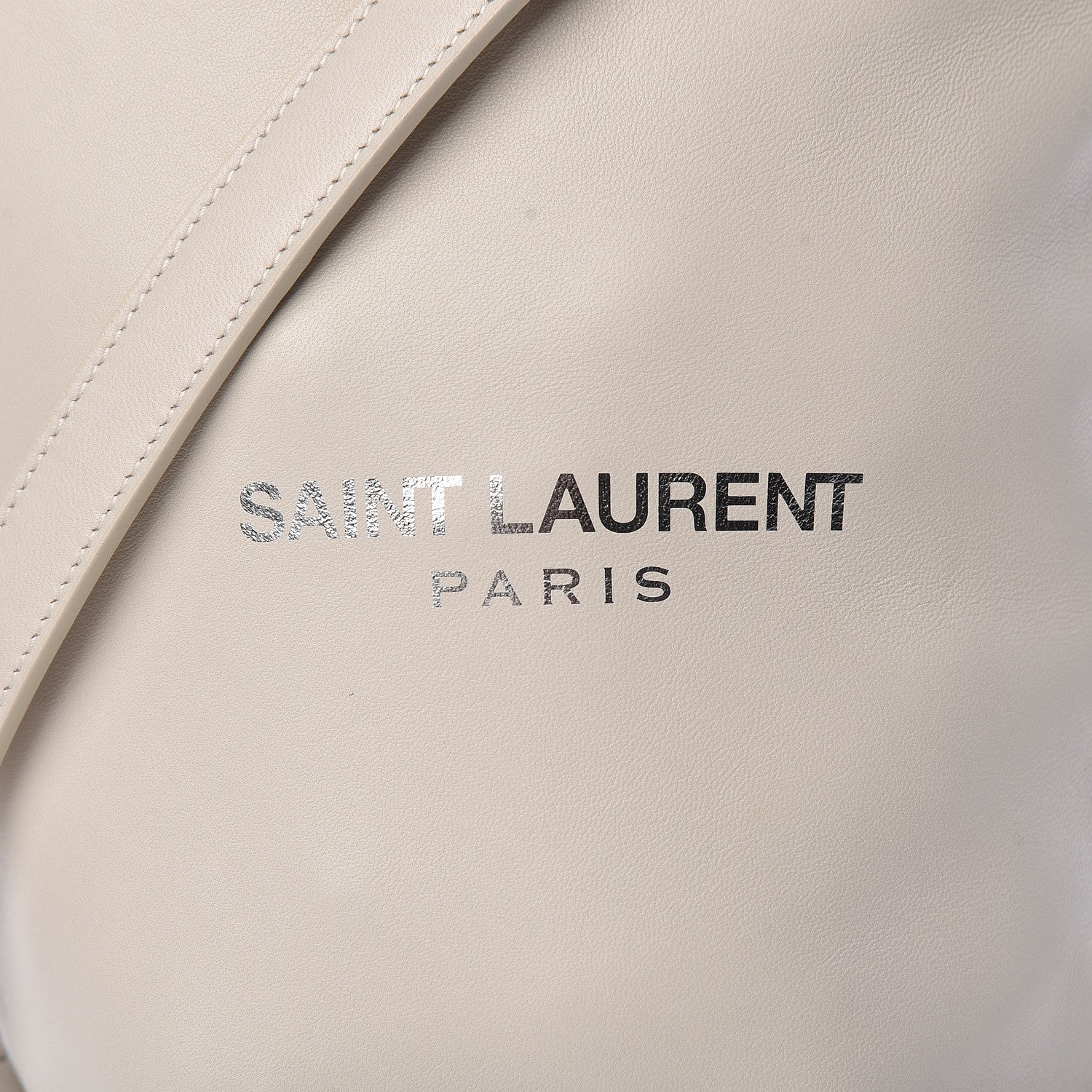 Saint Laurent Lambskin Small Teddy Bucket Bag White 7 of 10