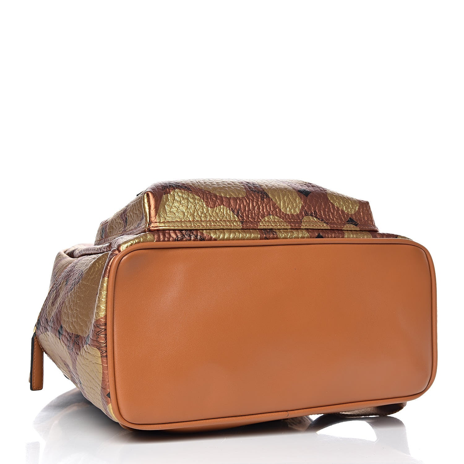 MCM Metallic Visetos Leopard Print Small Stark Backpack Cognac 4 of 11