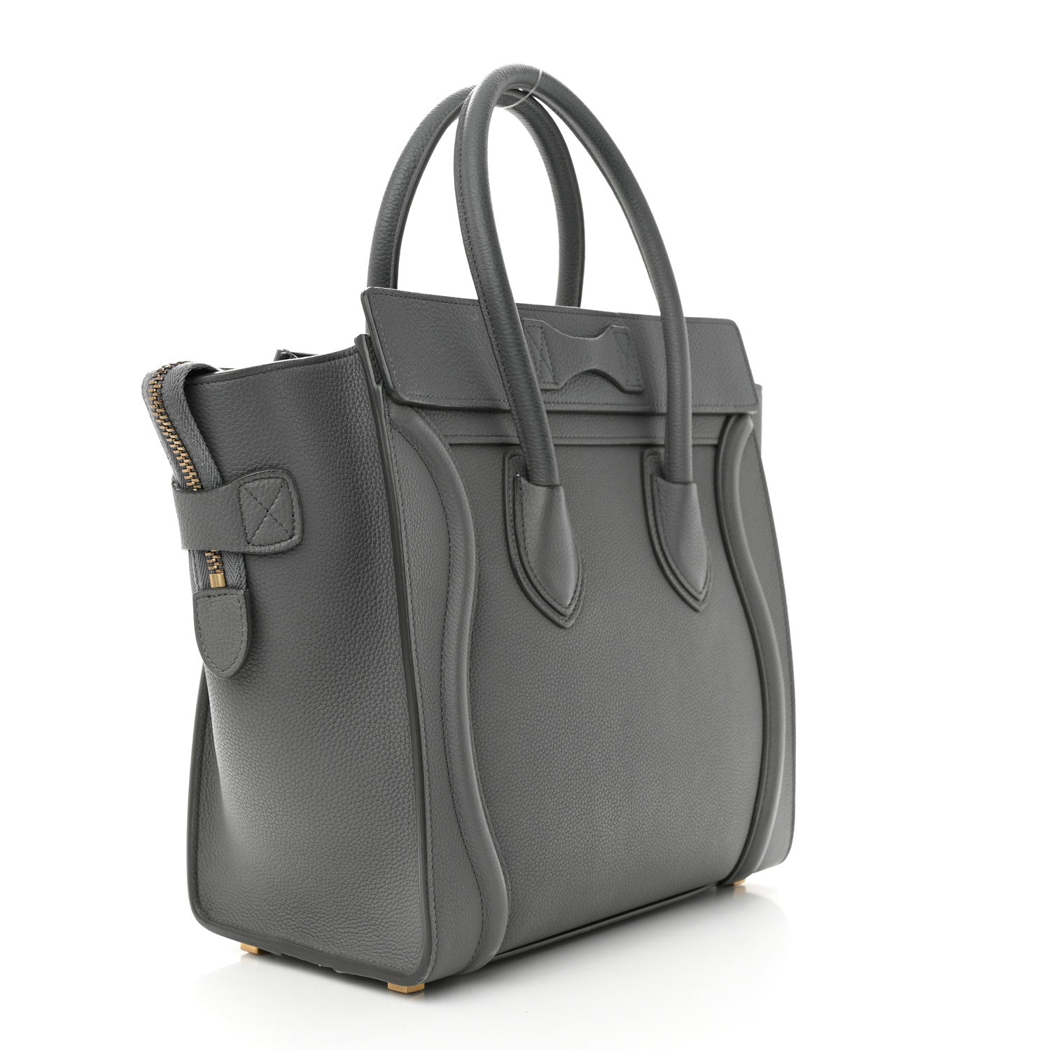 Celine Baby Drummed Calfskin Micro Luggage Kohl 3 of 12