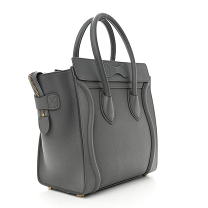 Celine Baby Drummed Calfskin Micro Luggage Kohl 3 of 12