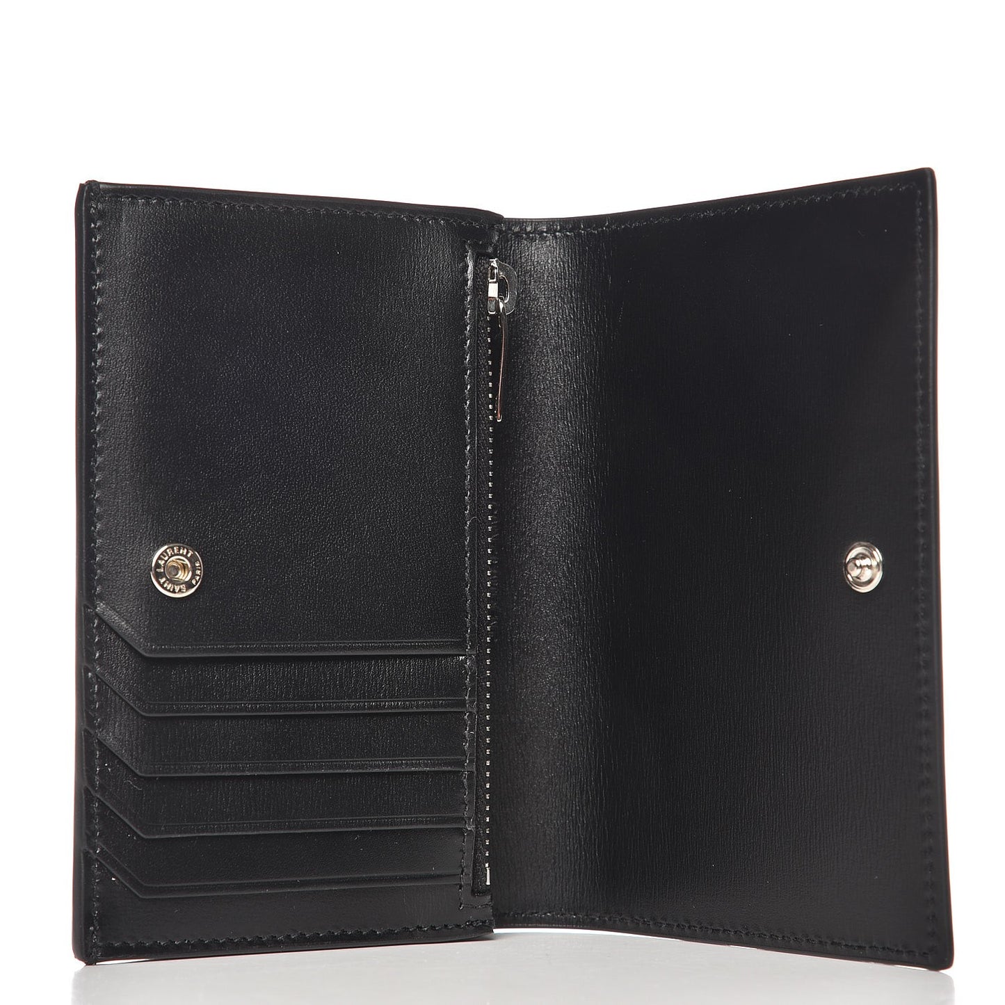 Calfskin Fragments Flap Wallet Black