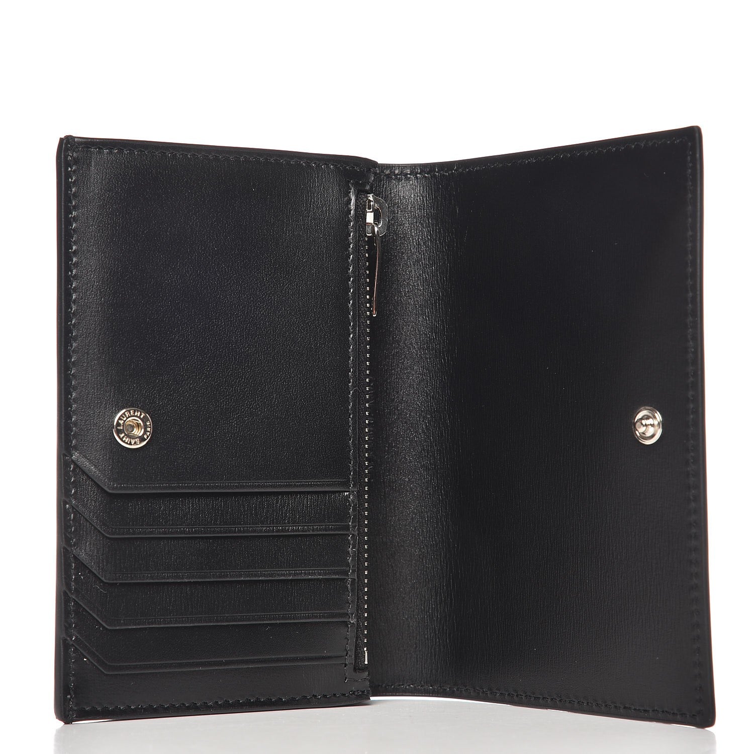 Saint Laurent Calfskin Fragments Flap Wallet Black 5 of 8