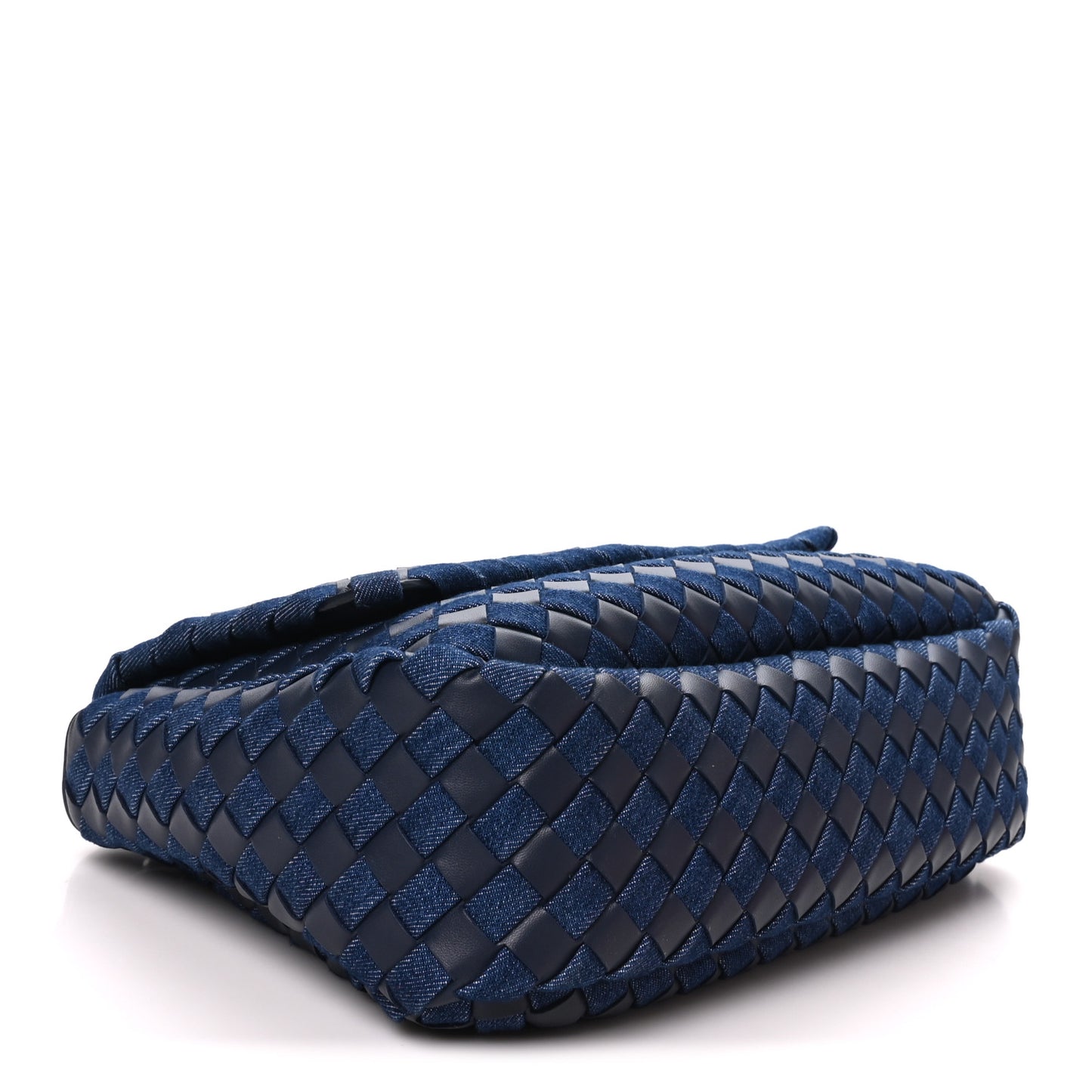 Denim Nappa Intrecciato Padded Messenger Abyss Indigo