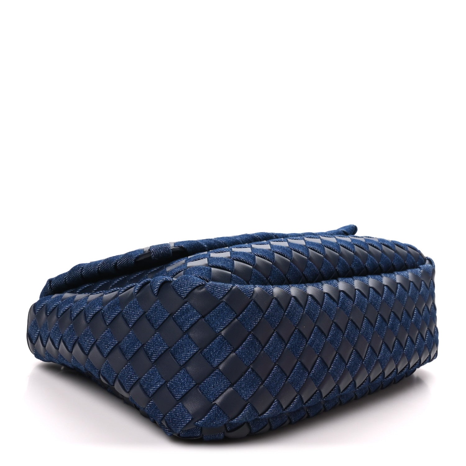 Bottega Veneta Denim Nappa Intrecciato Padded Messenger Abyss Indigo 4 of 9