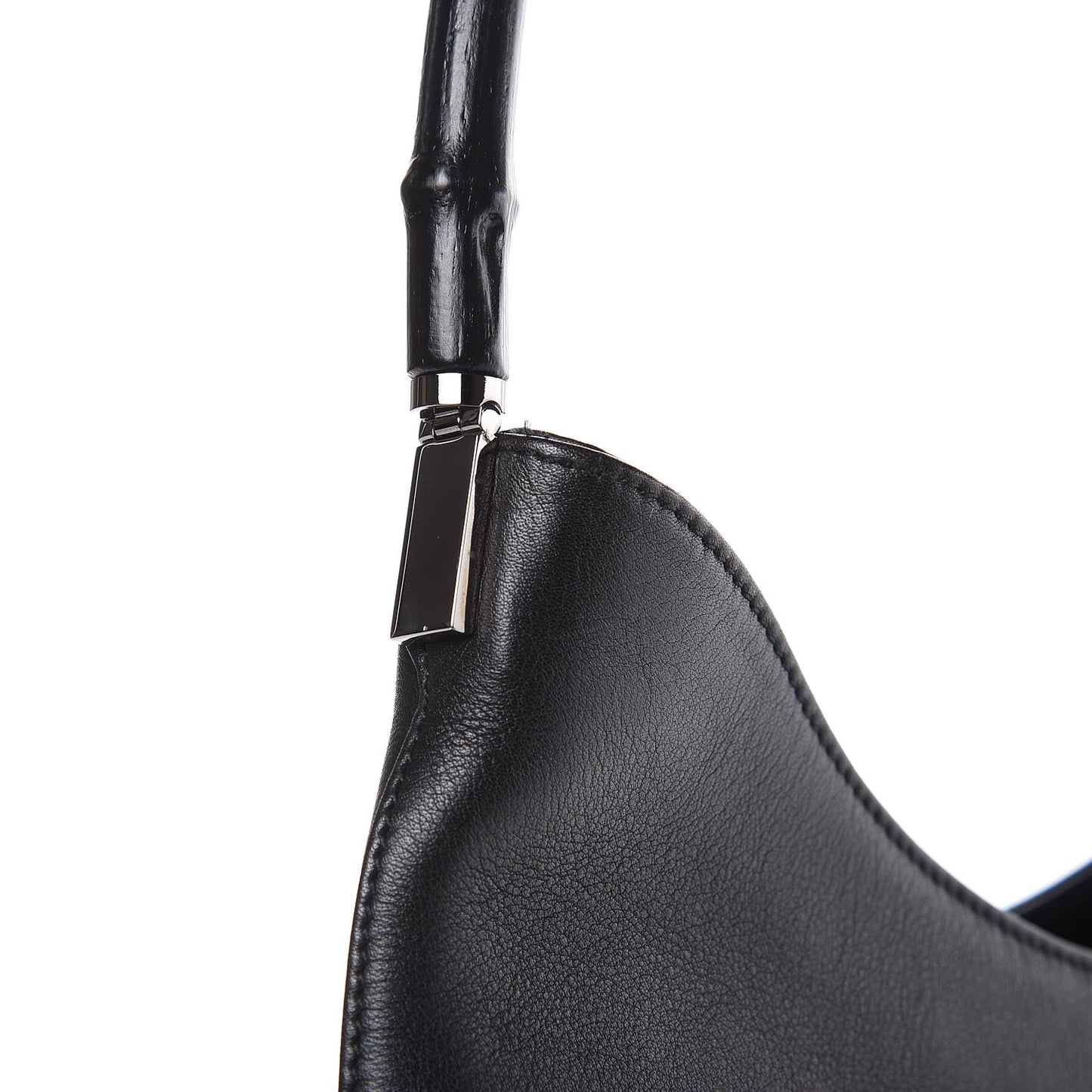 Calfskin Bamboo Shoulder Bag Black