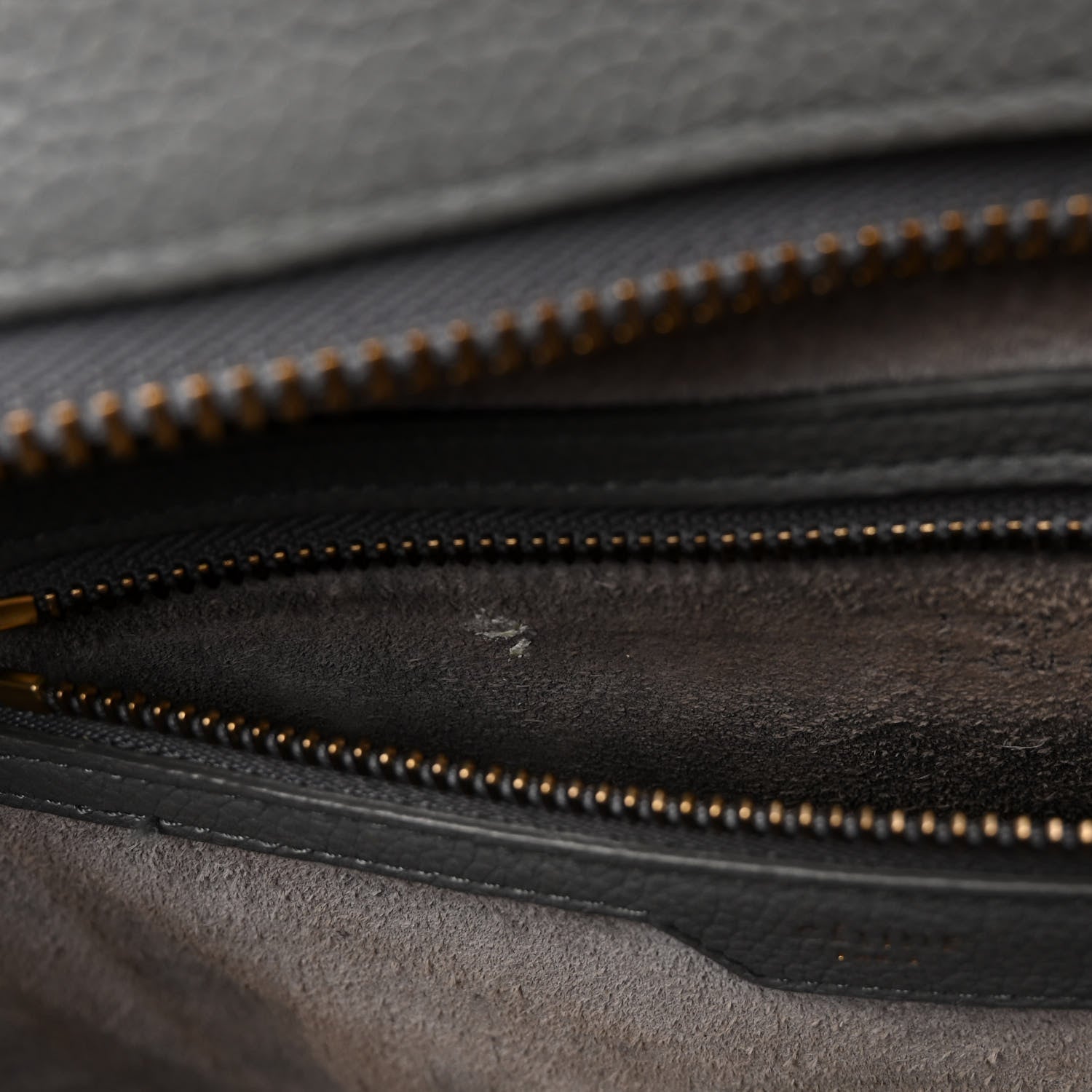 Celine Drummed Calfskin Mini Luggage Kohl 12 of 15
