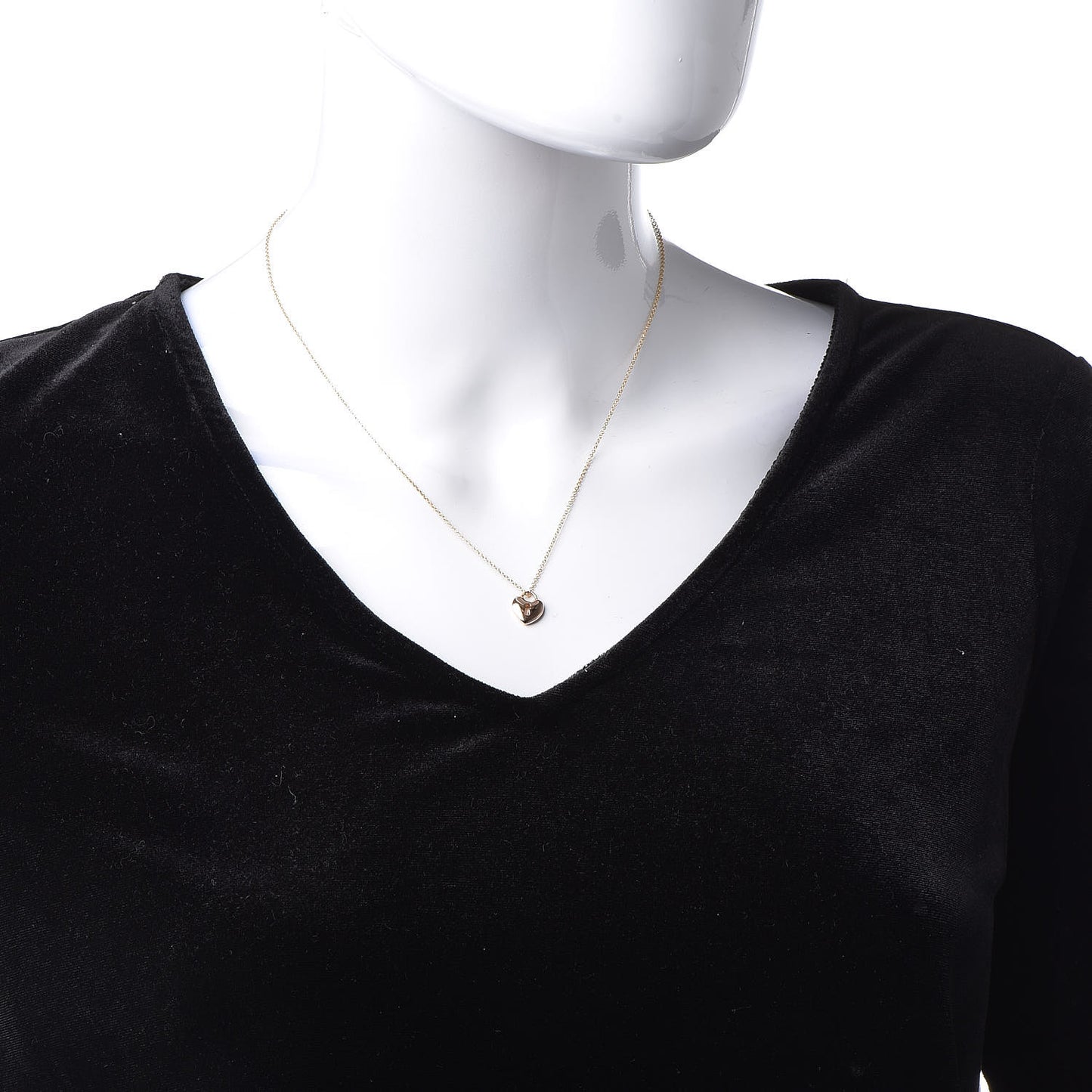 18K Rose Gold Mini Heart Lock Pendant Necklace