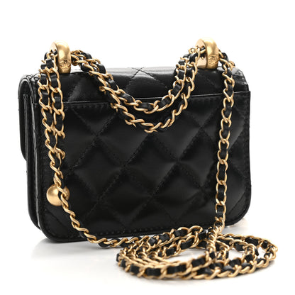Chanel Calfskin Quilted Perfect Fit Coin Purse With Chain Black 3 of 12