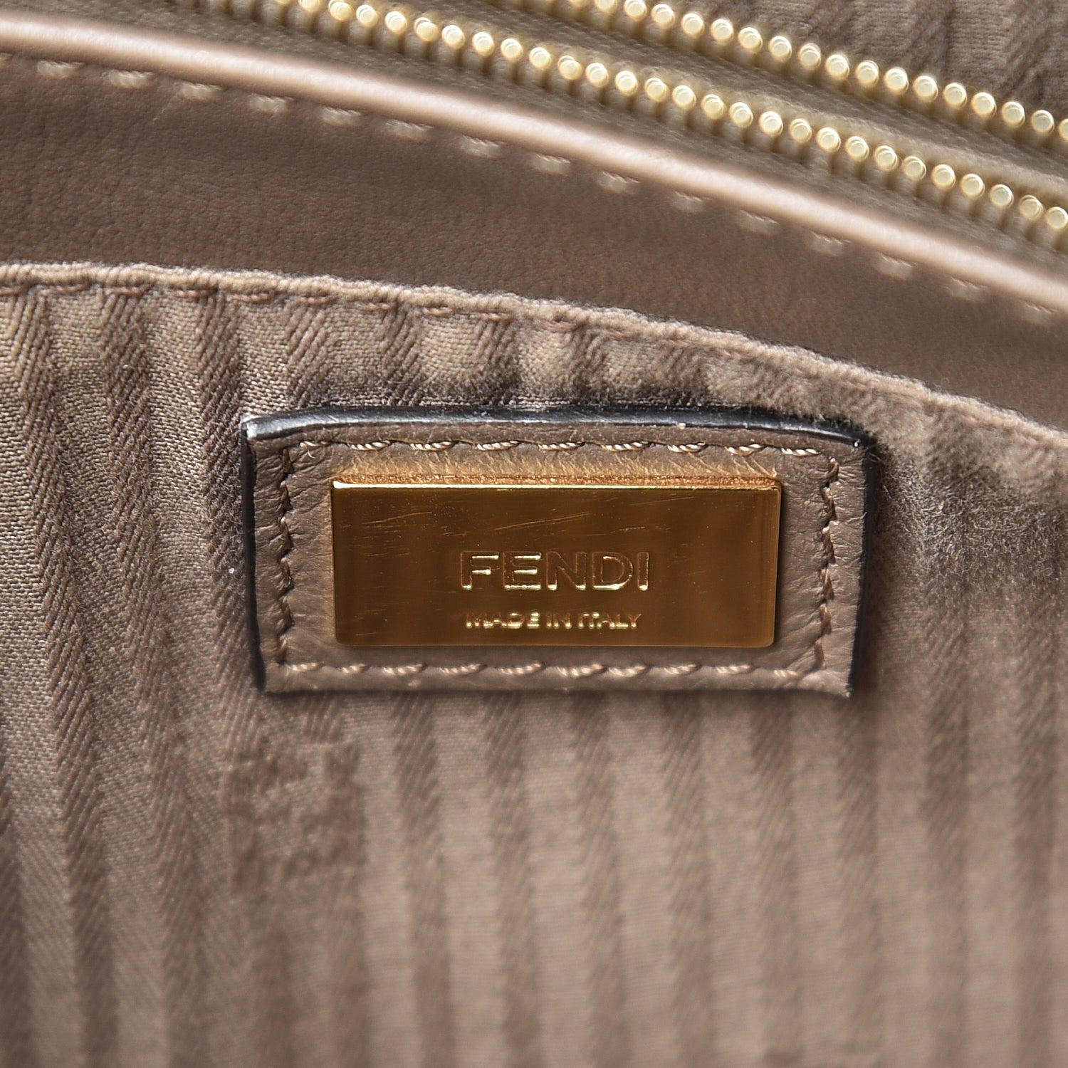 Fendi Vitello Elite Flamingo Petite 2Jours Tote Seppia 6 of 10