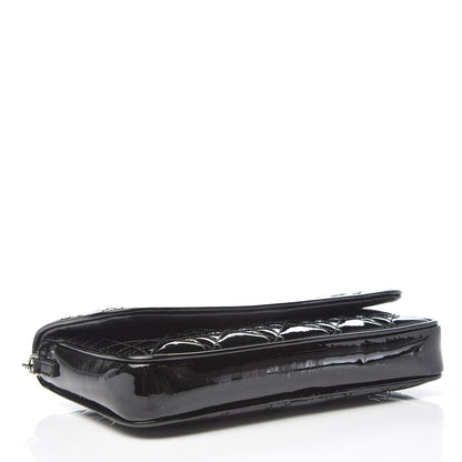 Christian Dior Patent Cannage Wallet on Chain Pouch Black 4 of 8