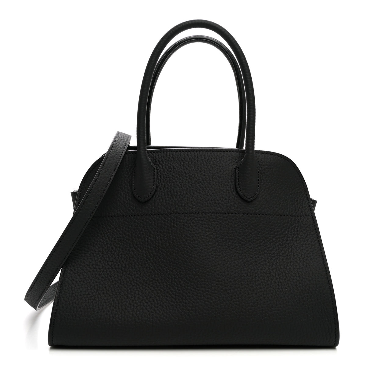 The Row Grained Calfskin Soft Margaux 10 Bag Black 1 of 9