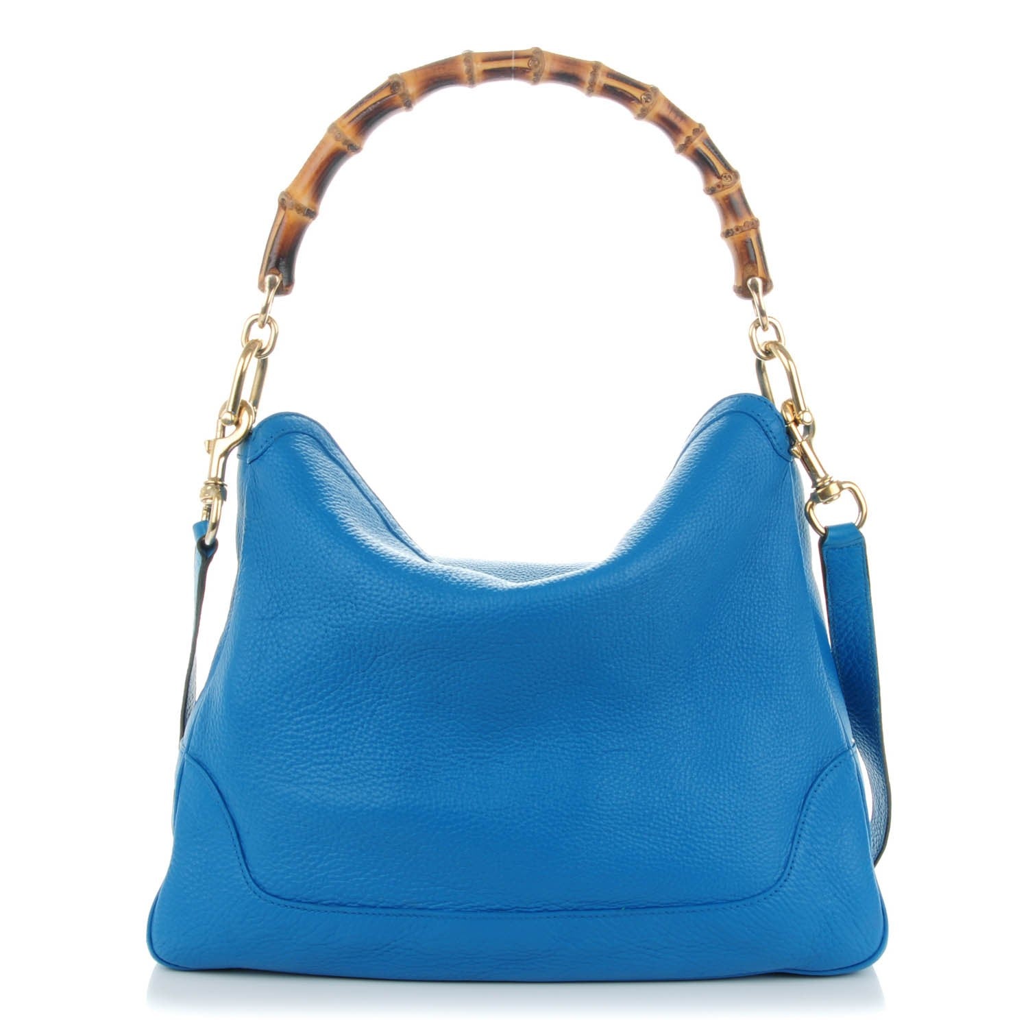 Gucci Pebbled Calfskin Medium Diana Bamboo Shoulder Bag Turquoise 1 of 7