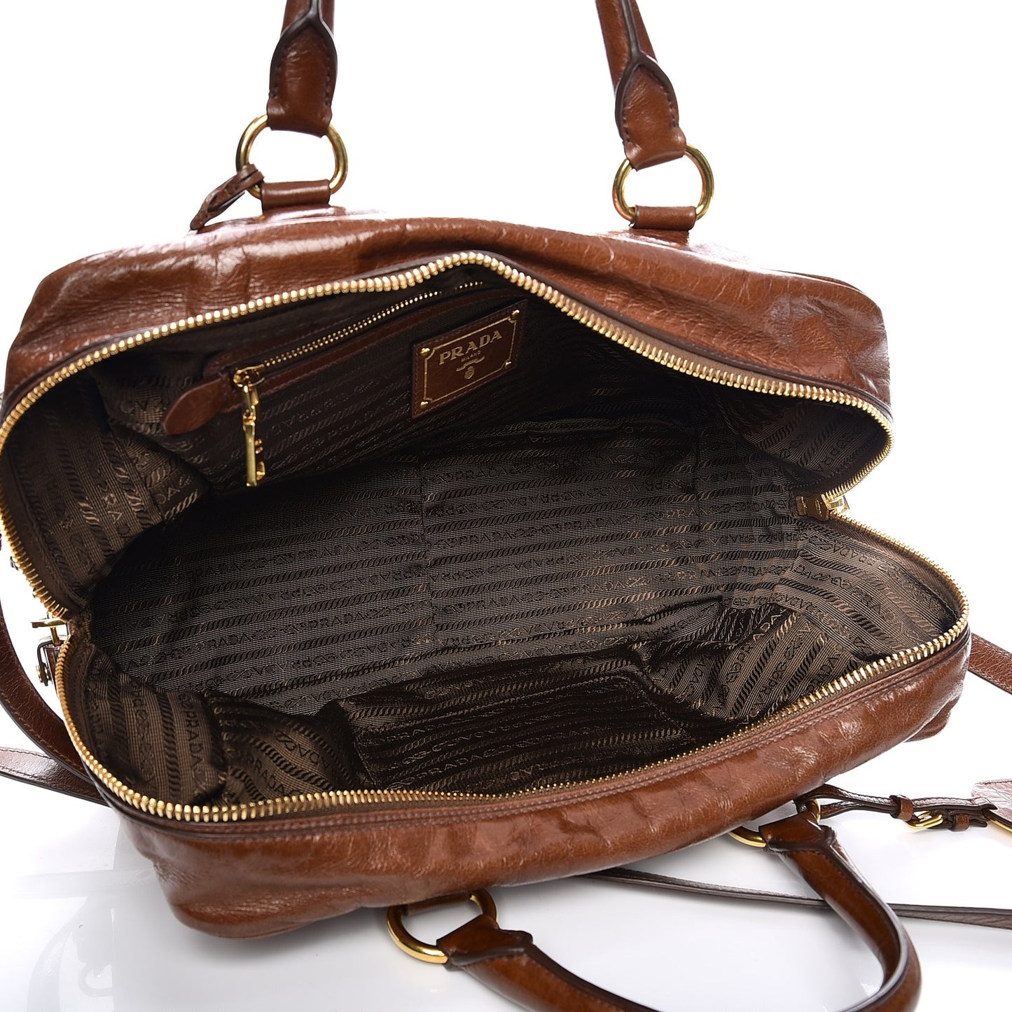 Vitello Shine Boston Bag Palissandro