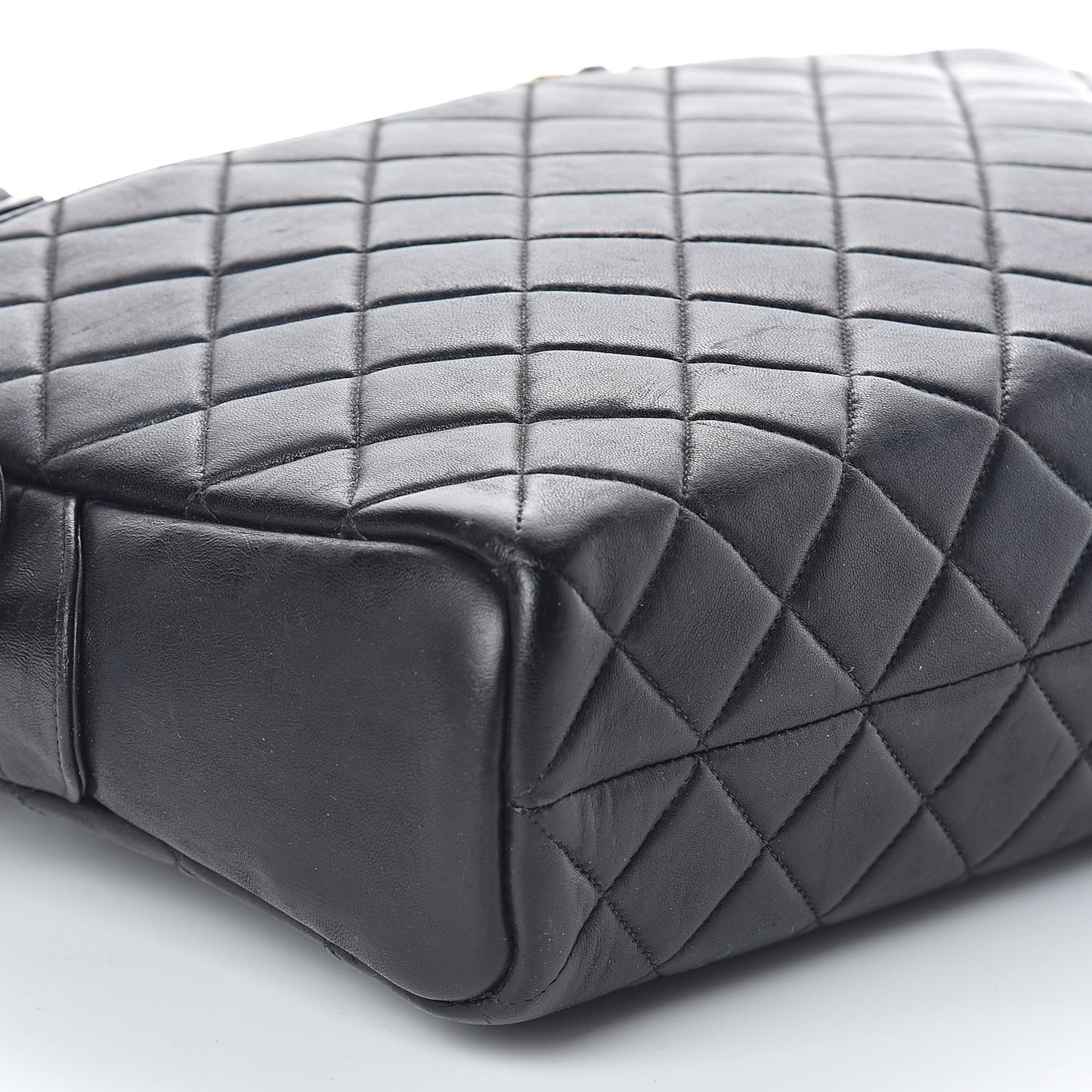 Lambskin Quilted Shoulder Bag Black