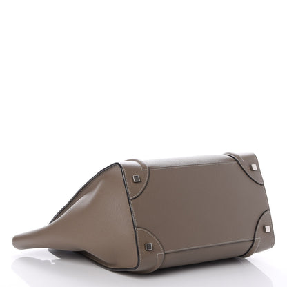 Celine Drummed Calfskin Mini Luggage Souris 4 of 7