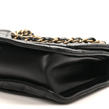 Chanel Shiny Lambskin Flap Clutch With Chain Black 10 of 10