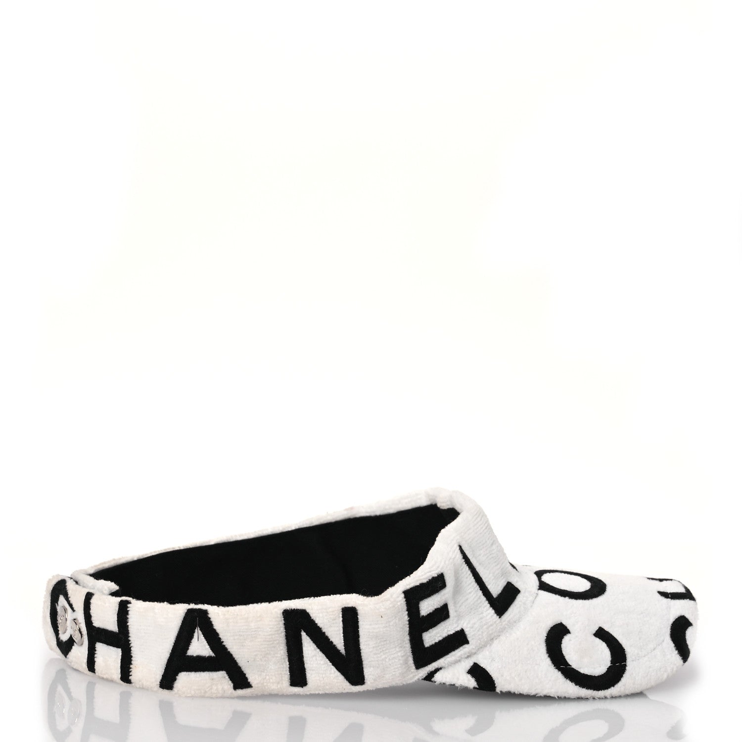 Chanel Terry Cotton Logo CC Visor Ecru White 10 of 16