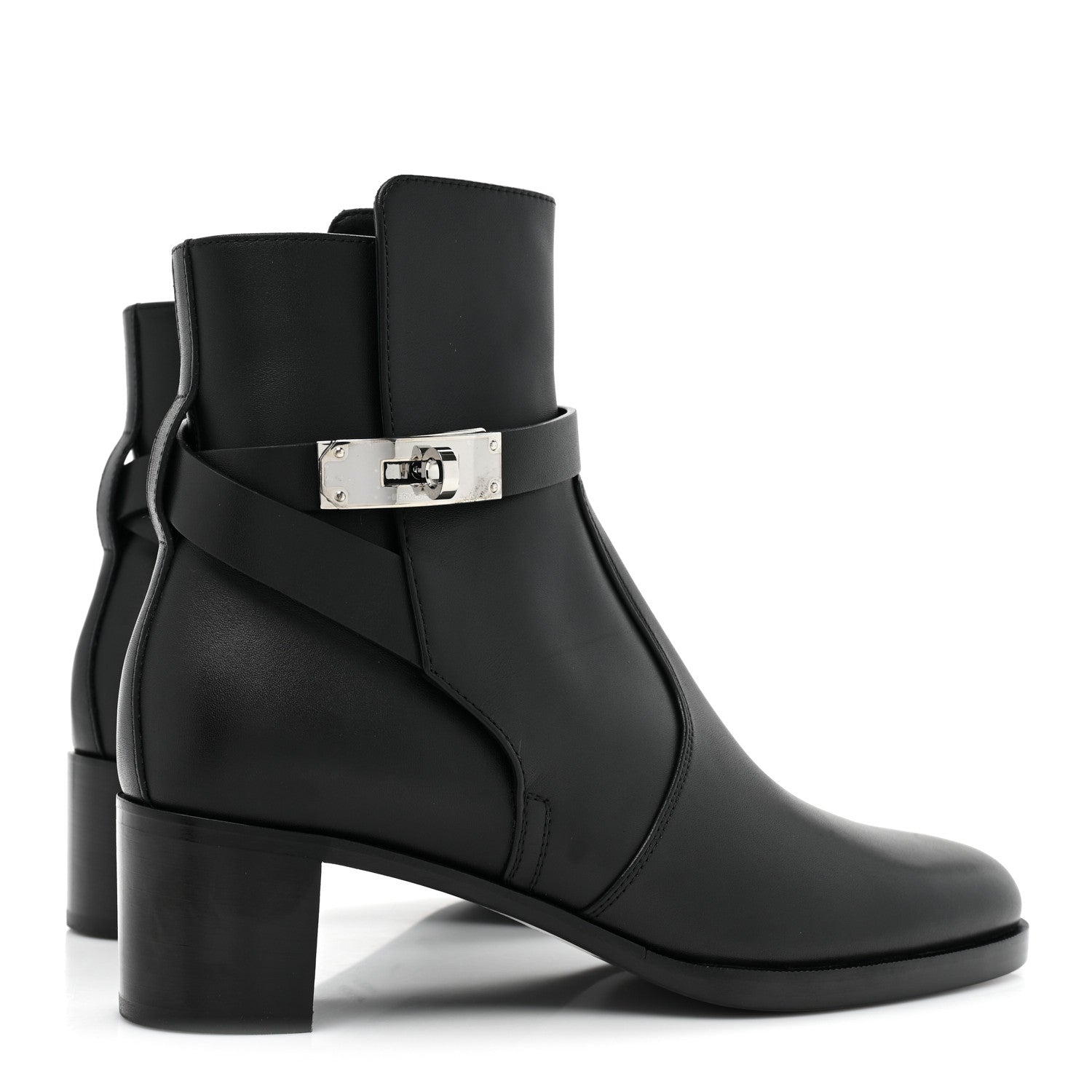 Hermes Calfskin Frenchie 50 Ankle Boots 36 Black 4 of 10