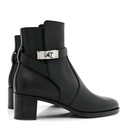Hermes Calfskin Frenchie 50 Ankle Boots 36 Black 4 of 10