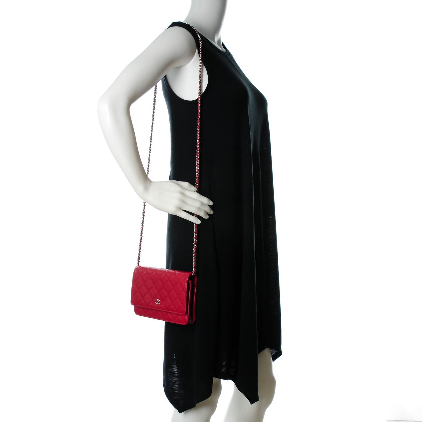 Caviar Quilted Wallet On Chain WOC Red