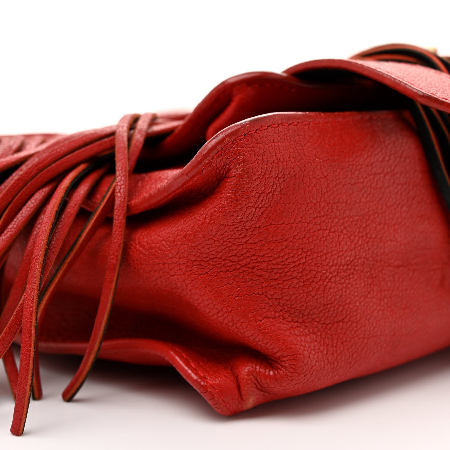 Proenza Schouler Lambskin Tiny Fringe Lux PS1 Satchel Red 9 of 23