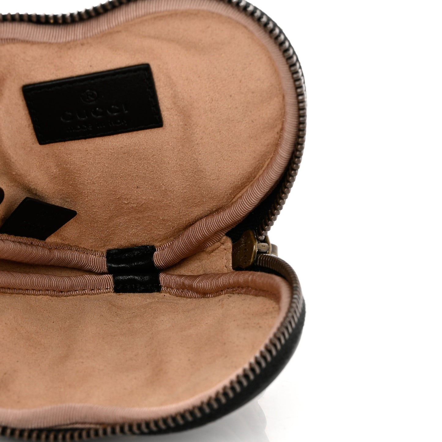 Calfskin Matelasse Chevron GG Marmont Heart Coin Purse Black