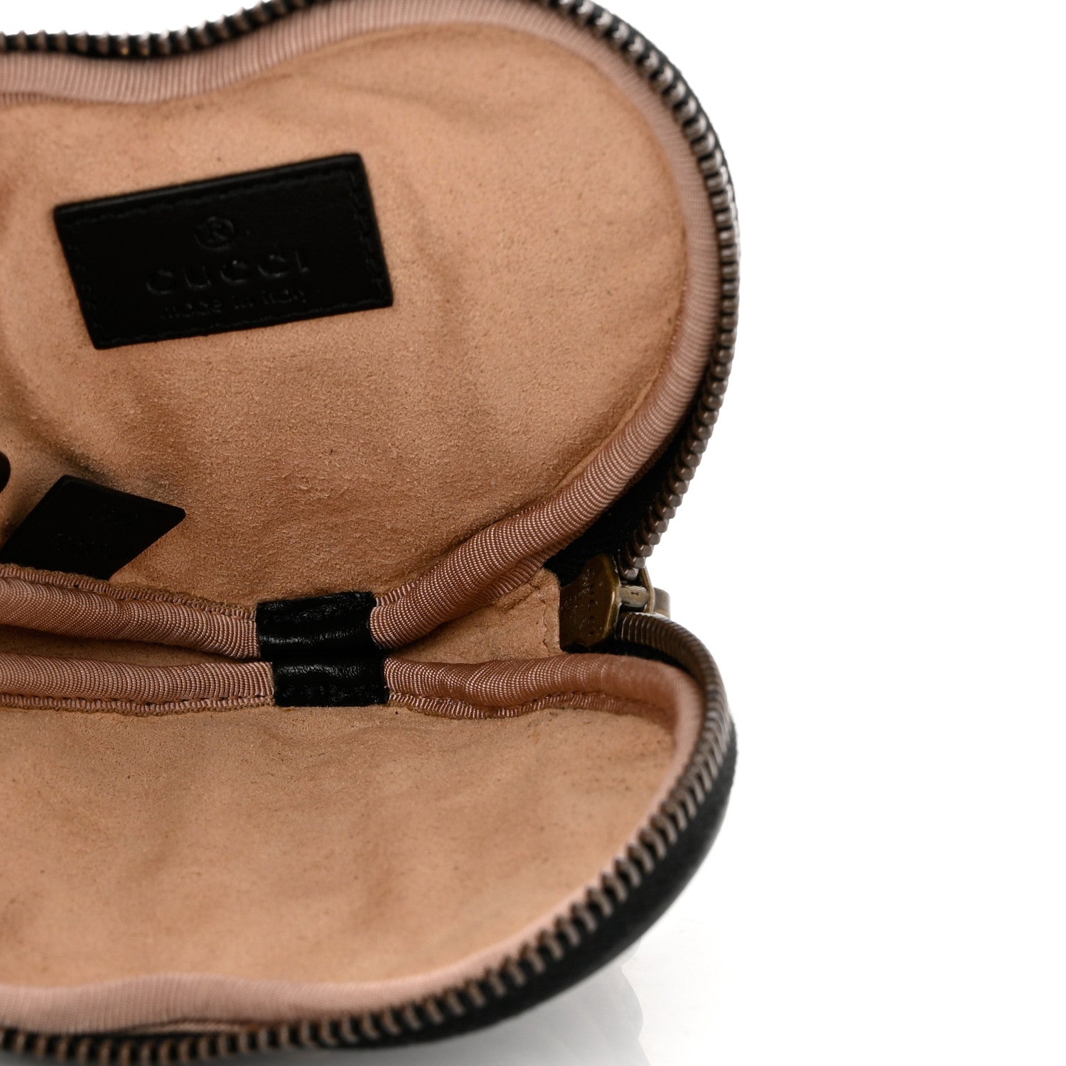 Gucci Calfskin Matelasse Chevron GG Marmont Heart Coin Purse Black 5 of 8