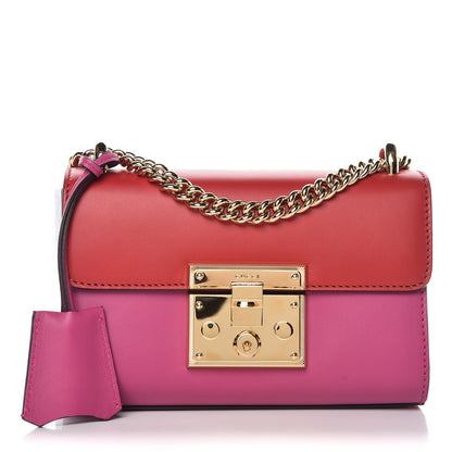 Gucci Calfskin Small Padlock Shoulder Bag New Rosette Hibiscus Red 1 of 9