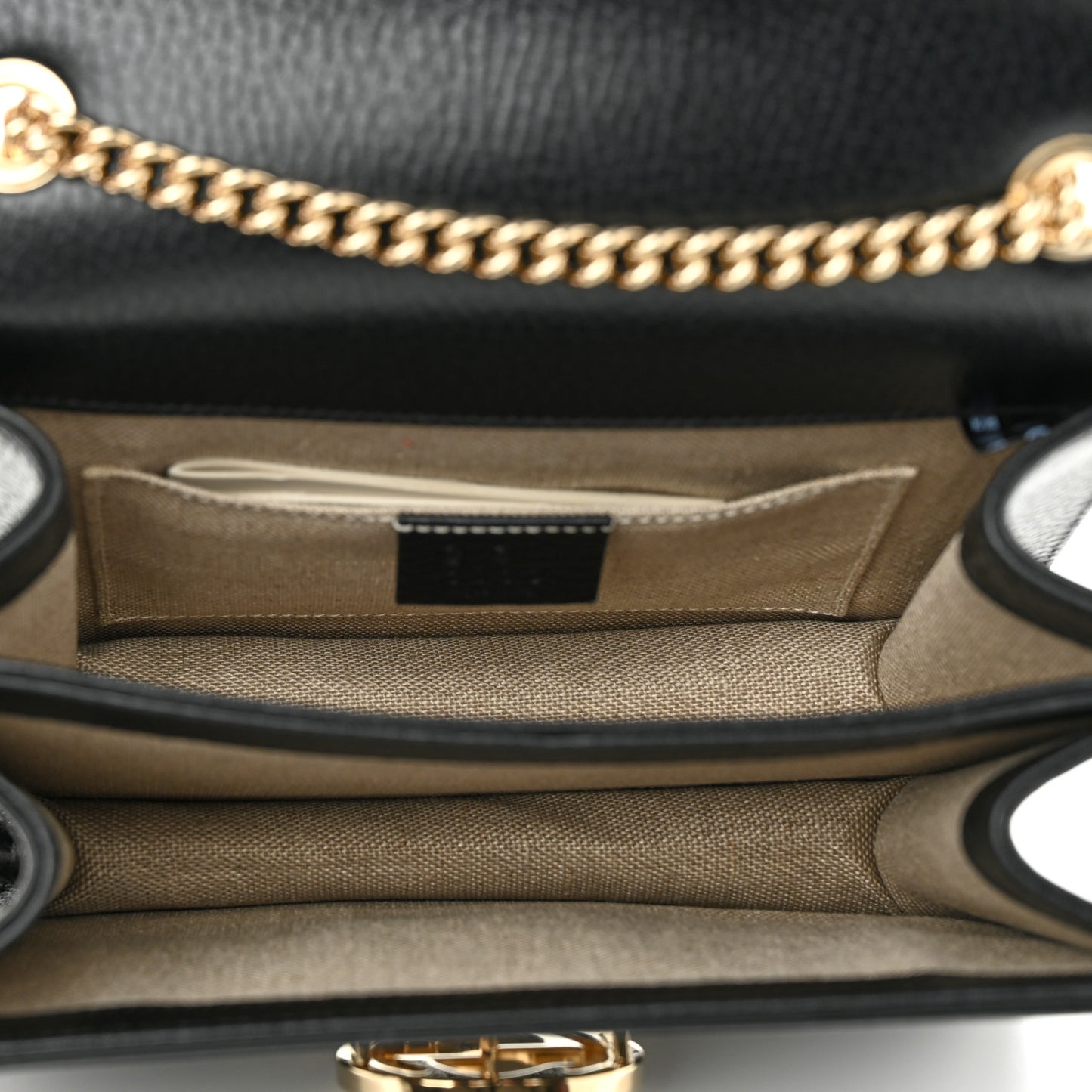 Dollar Calfskin Small Interlocking G Shoulder Bag Black