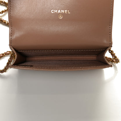 Chanel Calfskin Quilted Perfect Fit Coin Purse With Chain Beige 5 of 12