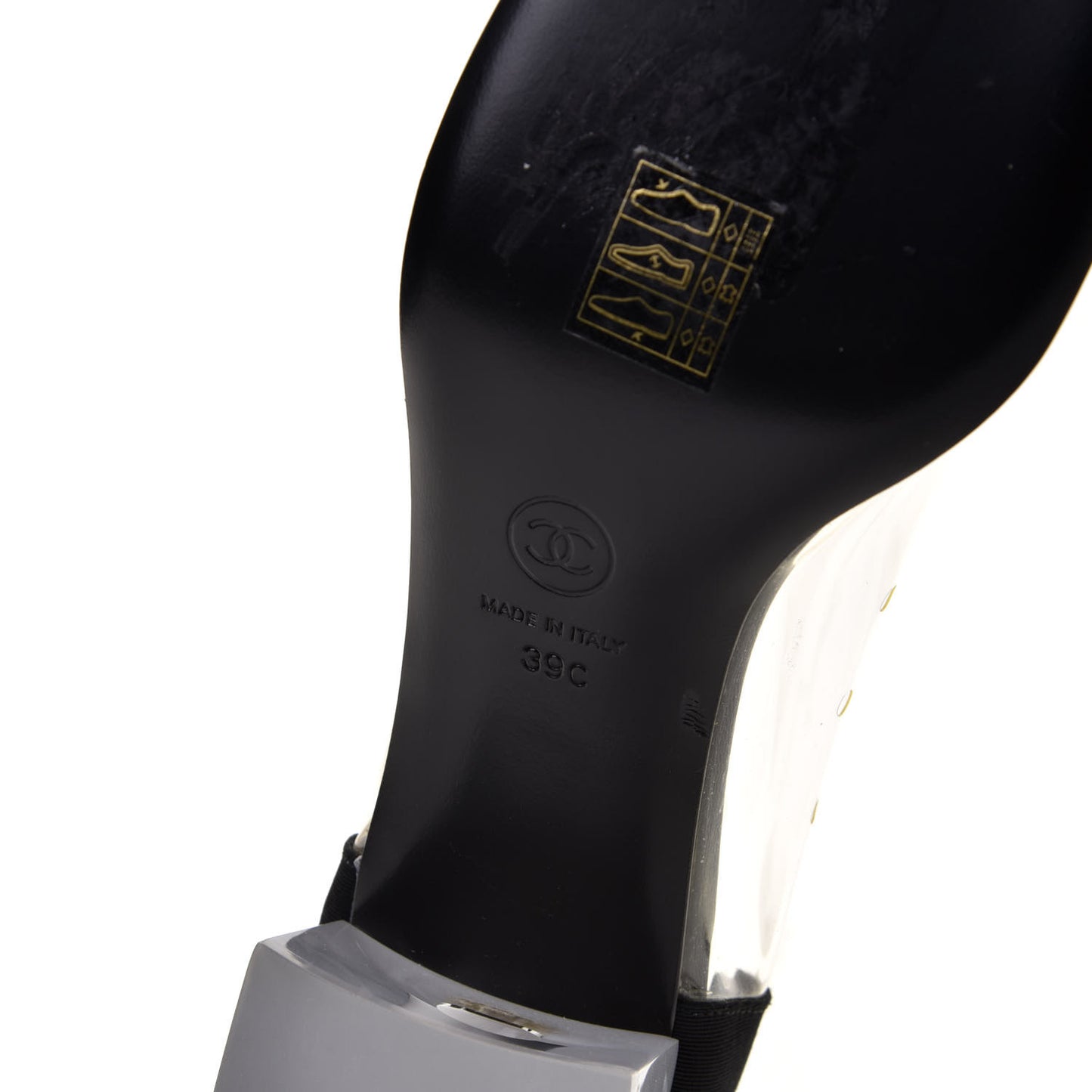 PVC Grosgrain High Boots 39 Transparent Black