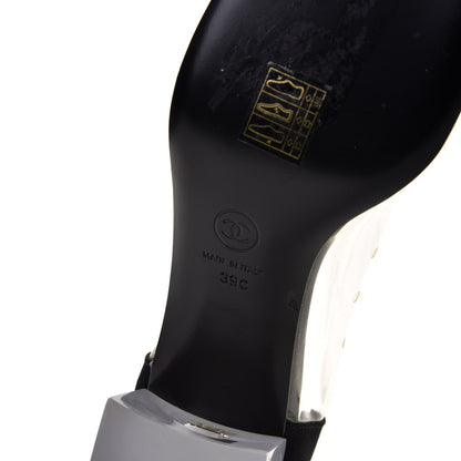 Chanel PVC Grosgrain High Boots 39 Transparent Black 9 of 9