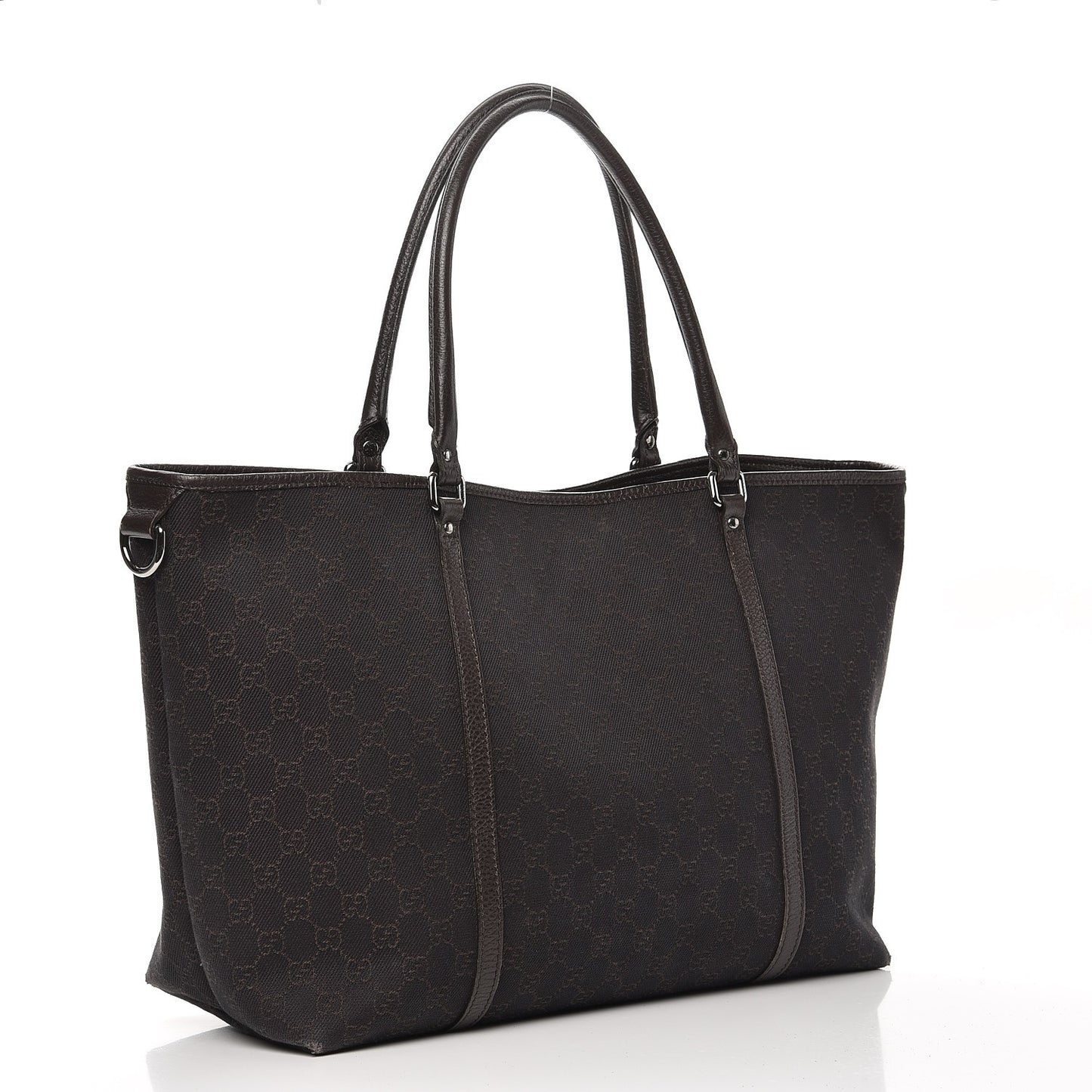 Denim Dollar Calfskin GG Monogram Large Joy Tote Brown