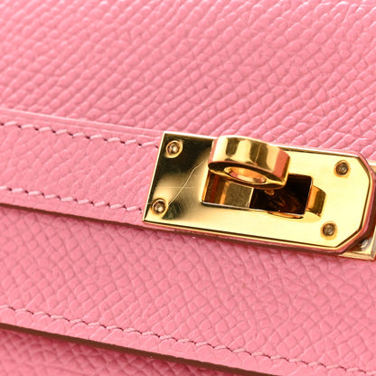 Hermes Epsom Kelly Longue Wallet Rose Confetti 9 of 10