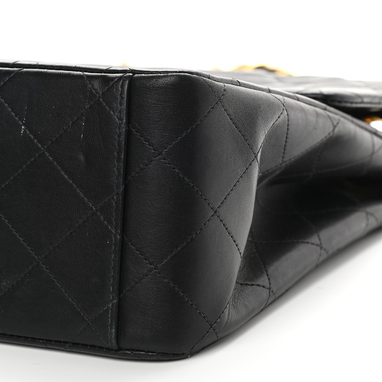 Lambskin Quilted XL Jumbo Single Flap Black