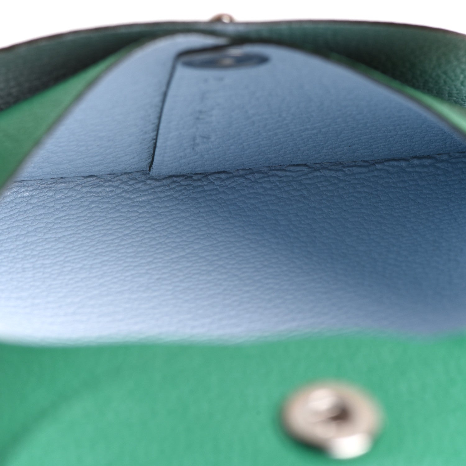 Hermes Chevre Mysore Bastia Verso Coin Purse Menthe Bleu Brume 5 of 8