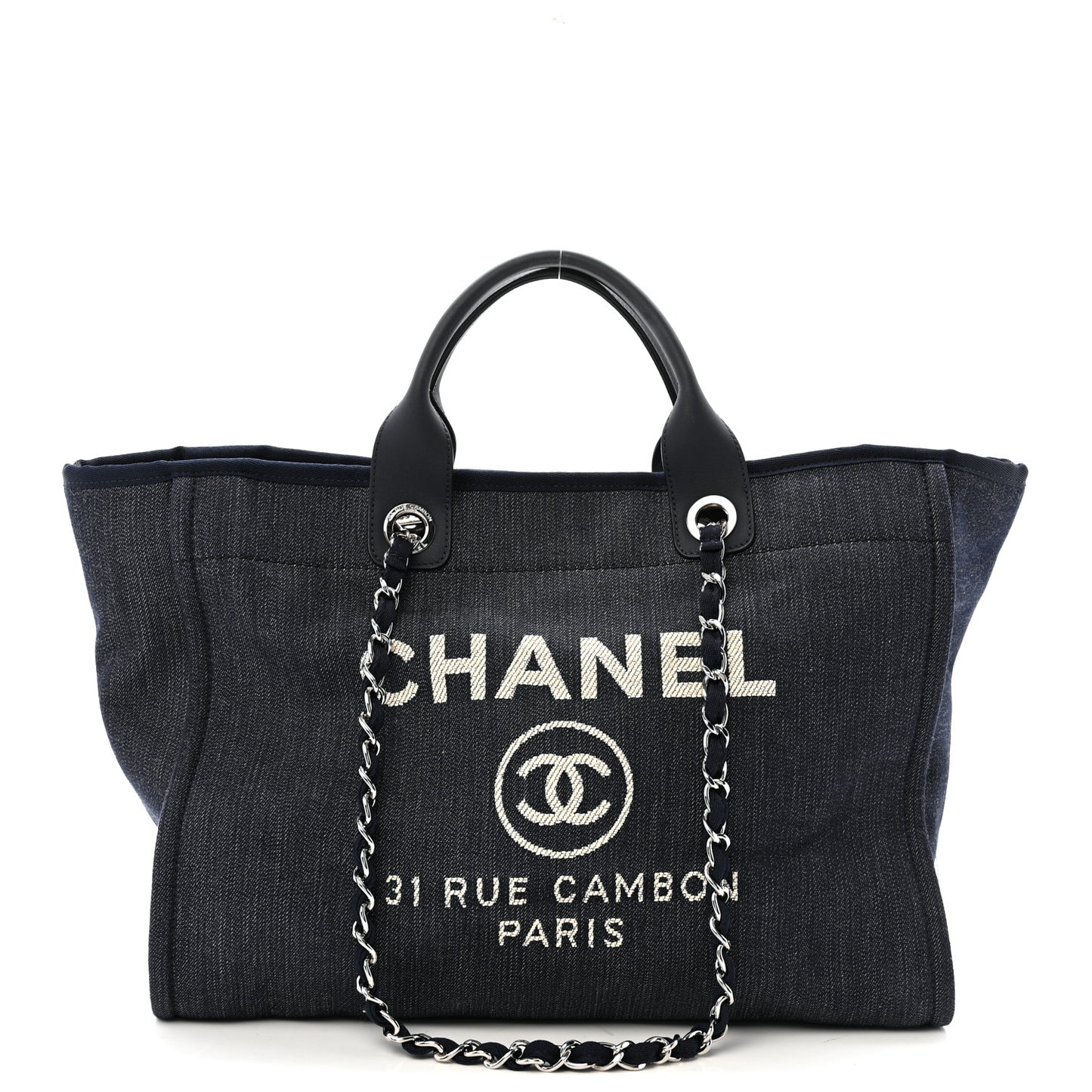 Denim Large Deauville Tote Dark Blue