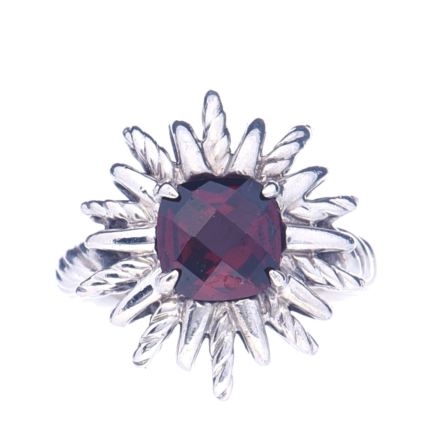 David Yurman Sterling Silver Garnet Starburst Ring 47 4 1 of 5