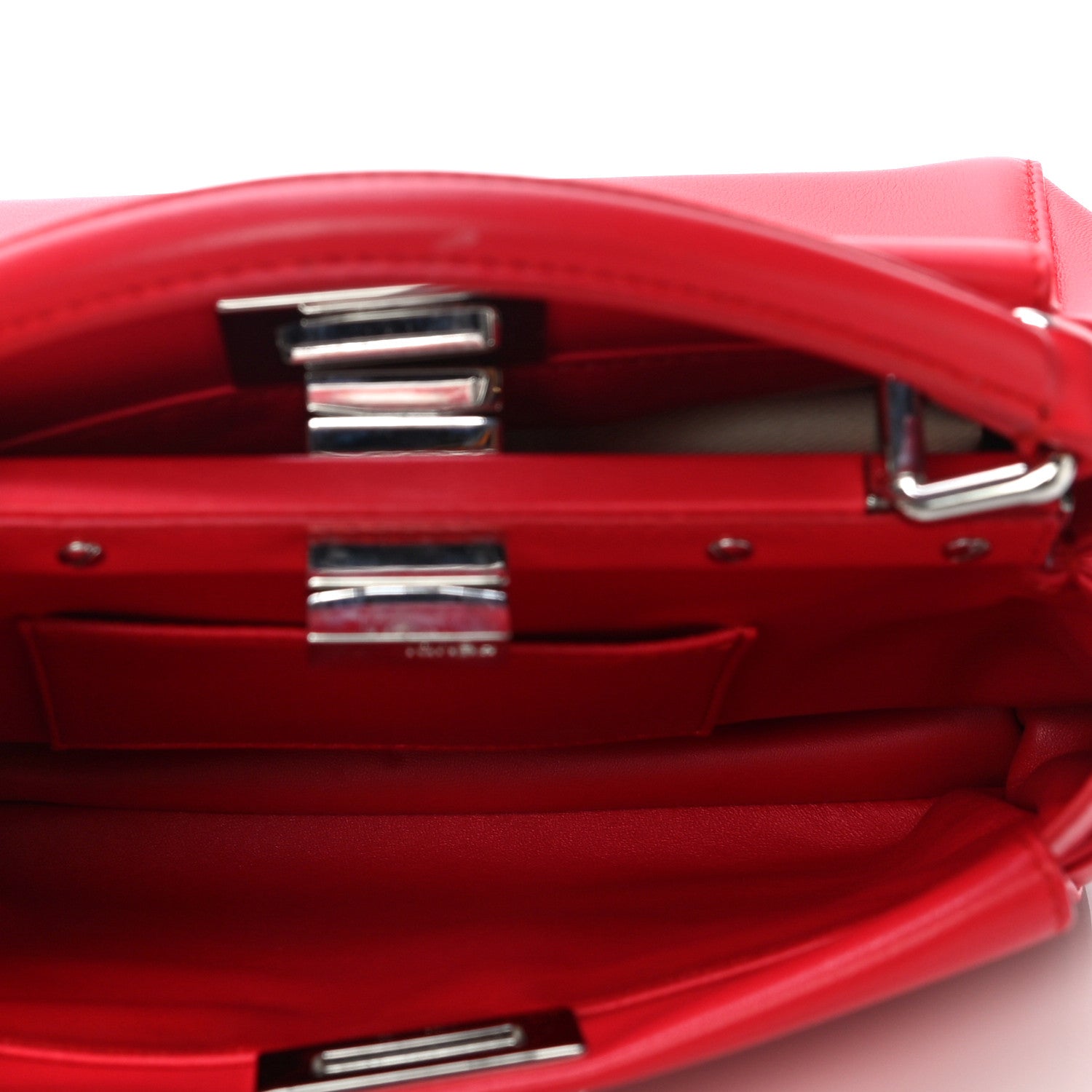 Fendi Nappa Mini Peekaboo Iconic Satchel Fiamma 4 of 15