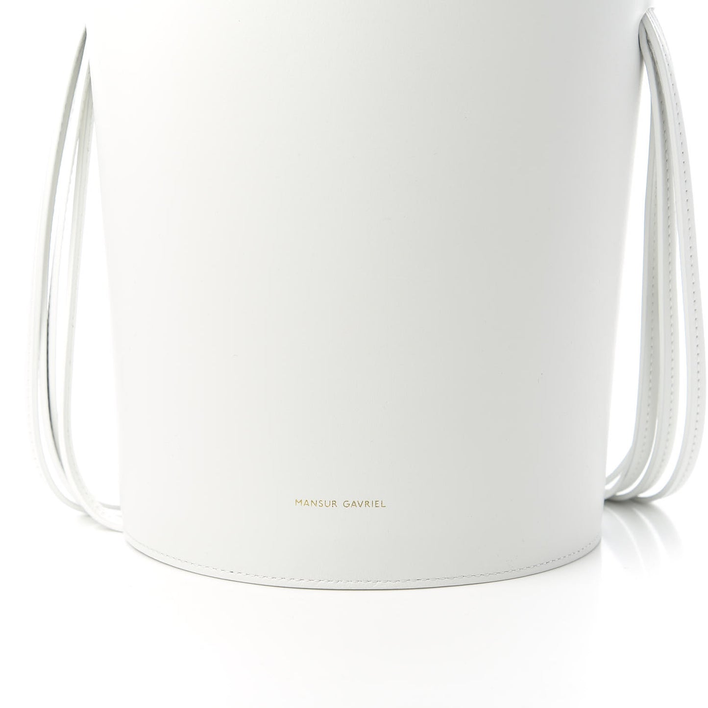 Calfskin Fringe Bucket Bag White