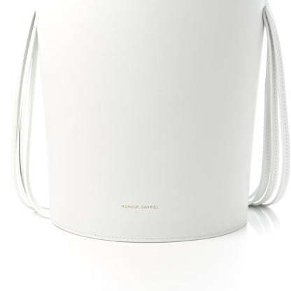 Mansur Gavriel Calfskin Fringe Bucket Bag White 9 of 9