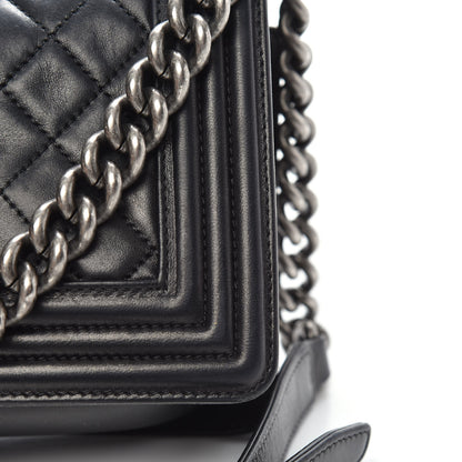Chanel Lambskin Quilted Medium Boy Flap Black 14 of 18