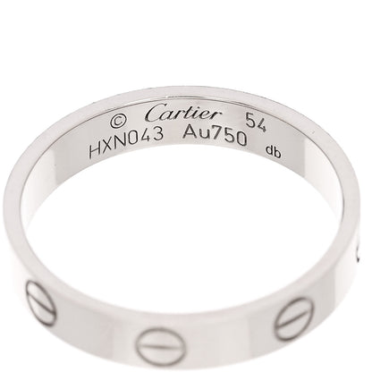 Cartier 18K White Gold 3.5mm LOVE Wedding Band Ring 54 7 4 of 5