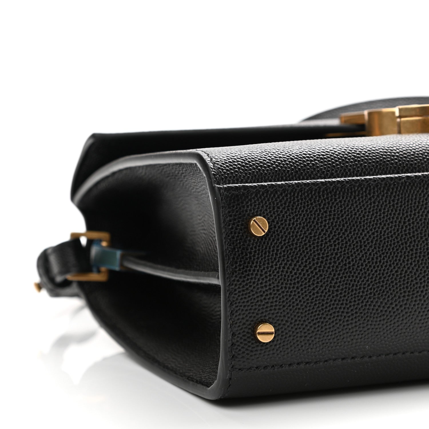 Saint Laurent Grain de Poudre Mini Classic Monogram Cassandra Top Handle Black 8 of 9