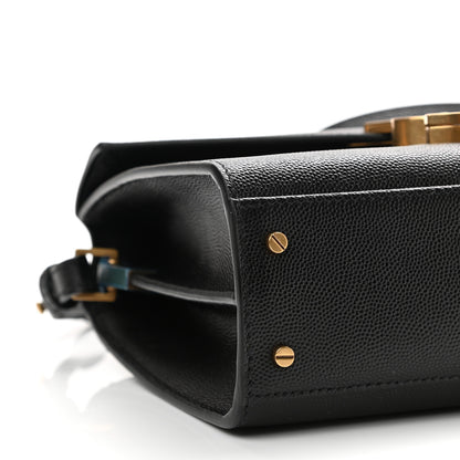 Saint Laurent Grain de Poudre Mini Classic Monogram Cassandra Top Handle Black 8 of 9