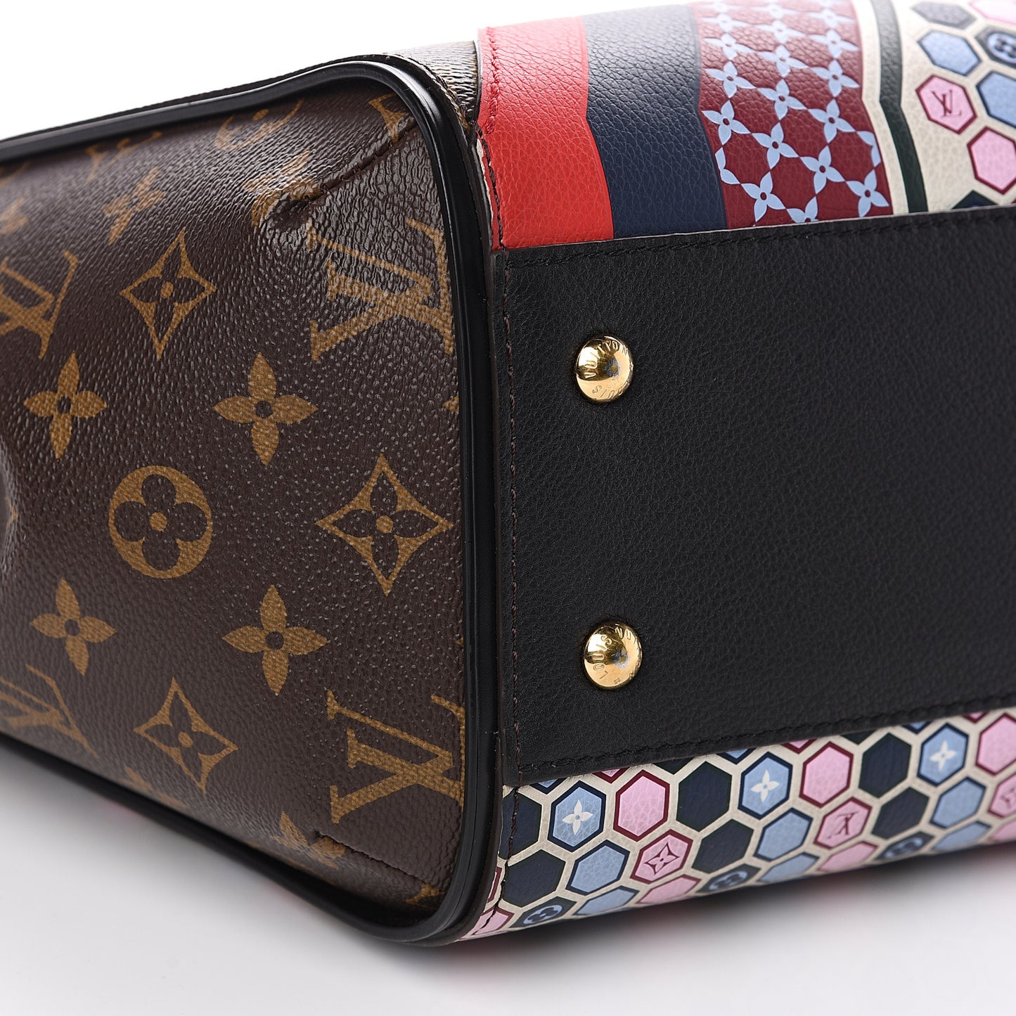Calfskin Monogram Kimono Tote MM Rouge Navy